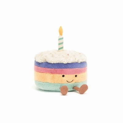 Jellycat Rainbow Birthday Cake USA | 01632UKSM